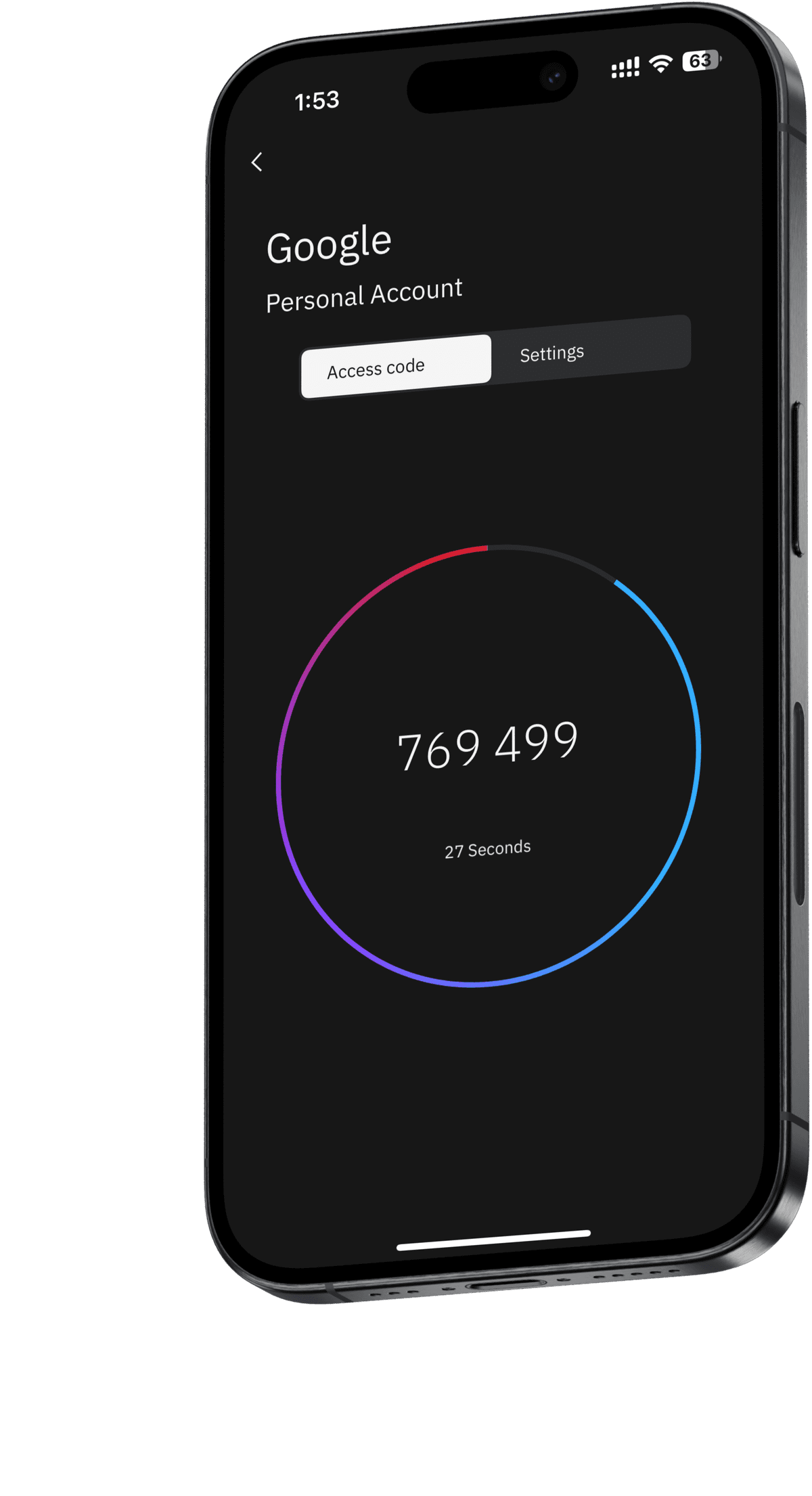 IBM Security Verify app running on an iPhone